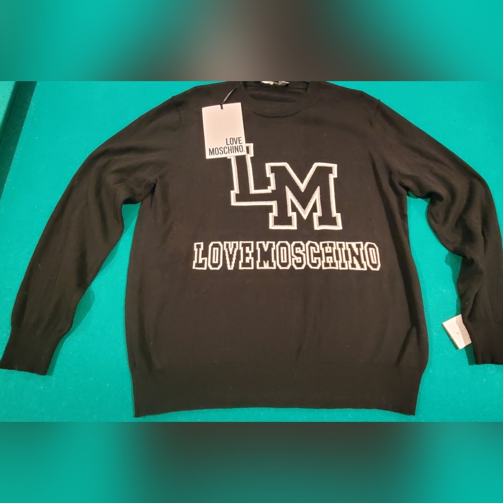Mens Love Moschino Sweater Black XL New